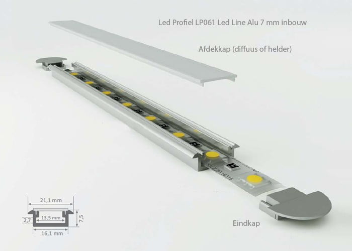LED PROFIEL Led Line Alu 7 mm inbouw