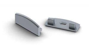 Aluminium eindkap Slim Line Wide 8mm, zonder draaddoorvoer